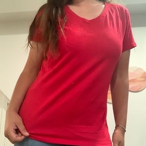 Red v neck t shirt